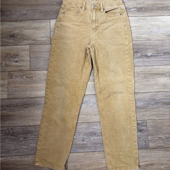 American Eagle Tan Mom Straight Corduroy Pants Jeans Sz 4 - Picture 2 of 4